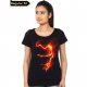 Girl in a black T-shirt Iron Man