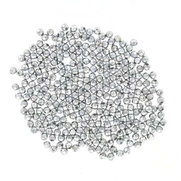 Crystal faceted round beads gray solid