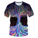 Men daily clothing chic, T-shirt, color block, 3D, graphic print round neck, short sleeves