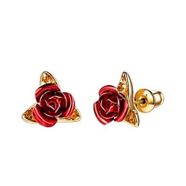 Female Stud Earrings Fashion Rose Female Romantic Fashion Earrings Jewelry