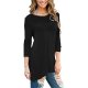 Women Ladies Lace Panel Solid Long Sleeve Casual Top Shirt T-Shirt Apparel