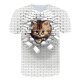 Men Beach Fashion, Exaggerated T-Shirt, Color Block, 3D, Animal Printed Round Neck, Short Sleeve