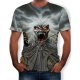 Men T-shirt, 3D, skull print round neck