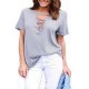 Women's T-shirt, V-neck solid color