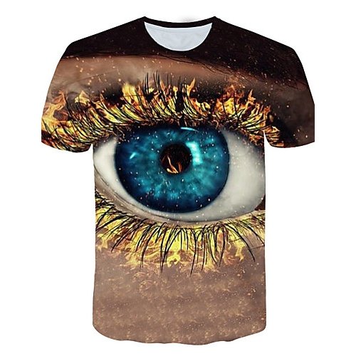 Men Daily Basic Large Size T-Shirt, 3D, Graphic Print Round Collar, Short Sleeve