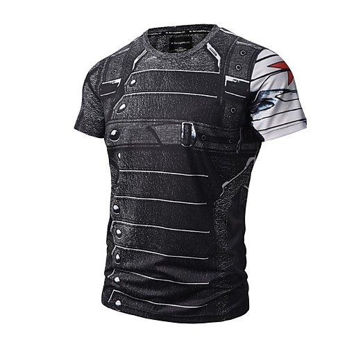 Men daily activities, punk & Gothic T-shirt print round neck, short sleeves