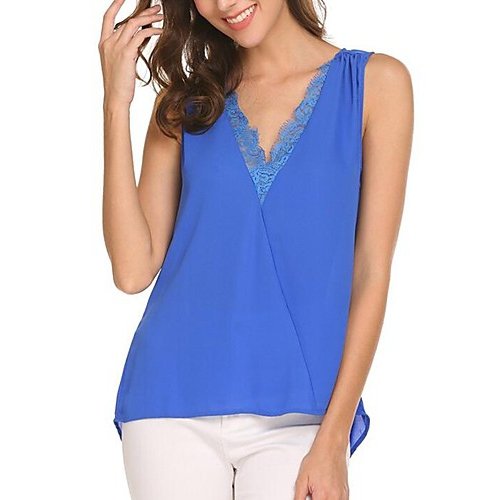 Women Holiday Street shirt chic, color block, lace straps