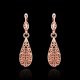 Female zircon earrings, zircon, platinum-plated gold, silver fashion