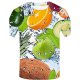 Men activities, party casual fashion, cotton t-shirt, 3D, graphics, fruit print round neck, short sleeves