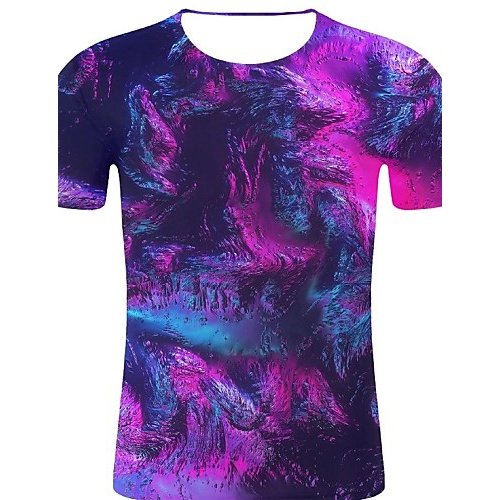 Men sports, cotton T-shirt, 3D, graphic print round neck