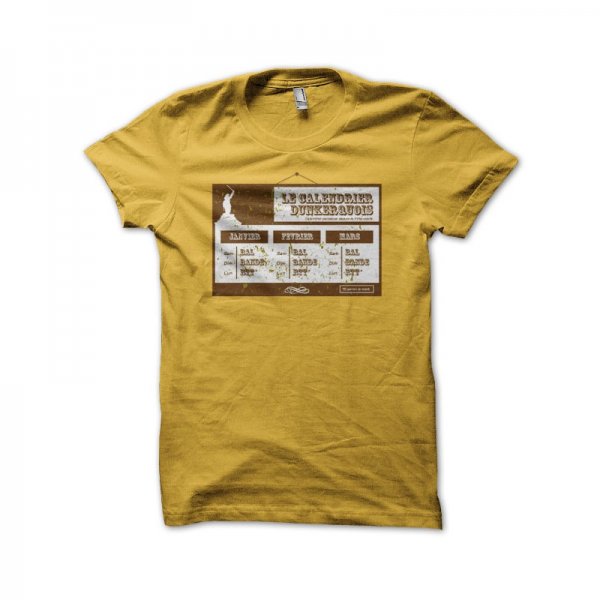 Real timetable yellow Dun Kirk T-shirt