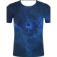 Men sports and casual chic, cotton T-shirt, geometry, 3D, graphic print round neck