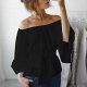 Women casual loose off-shoulder top T-shirt