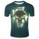 Men large size T-shirt, 3D, skull print round neck