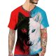 Men T-shirt, animal V-neck