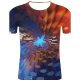 Men sports, plus cotton T-shirt, 3D, graphic print round neck