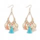 Female earrings earrings fan hanging earrings women tassel retro fashion resin alloy earrings