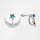 Women fashion star crystal earrings and colorful moon