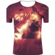 Men sports and chic, exaggerated large size cotton T-shirt, 3D, graphics, animal print round neck, short sleeves