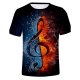 Men daily T-shirt, color block, 3D round neck, short sleeves