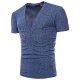 Men daily holiday basics, fashion T-shirt, solid color jacquard, short sleeves