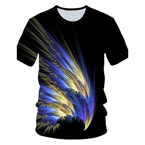 Men daily basic T-shirt, 3D round neck, short sleeves