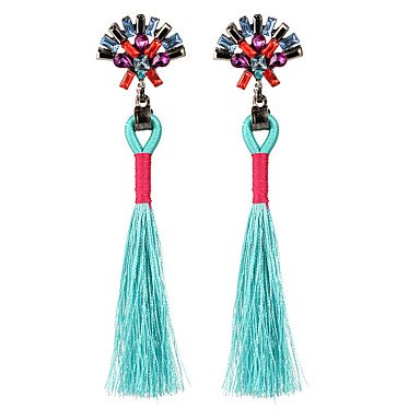 Women Crystal Earrings Long Tassel Women Fringe Vintage Crystal Earrings Jewelry