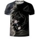 Men T-shirt, 3D, animal print round neck