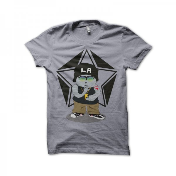 Gray cat rap T-shirt