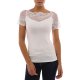 Street chic women basic T-shirt, solid color, lace