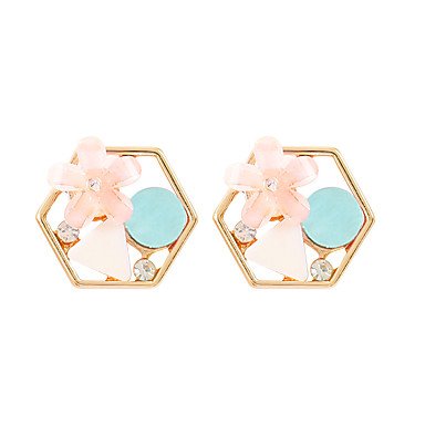 Geometric earrings female flower sweet elegant fashion jewelry