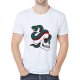 Men casual, daily sports and leisure business, elegant large size slim t-shirt, animal, enamel printed round neck, short sleeves