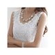 Women Lace Floral sleeveless blouse crochet knit vest vest