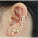 Female brown cubic zirconia Pierced ears cuff, skull, fashion, silver