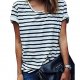 Women's classic striped short-sleeved shirt and comfortable T-shirt shirt