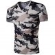 Men's camouflage printed V-neck T-shirt shirt casual shirt