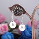 Woman crystal earrings, sterling silver, silver flower punk, fashion wedding party