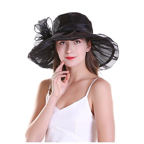 Women basic cute mesh soft hat sun hat, flower