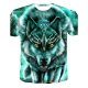 Men T-shirt, 3D, animal, print round neck