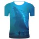 Men sports and chic, exaggerated large size cotton T-shirt, 3D, graphics, animal print round neck, short sleeves