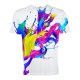 Men large size slim t-shirt, color block, pattern print round neck