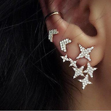 Female geometric earrings ear hoop earrings star jewelry metal alloy sweet