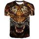 Men casual, daily basic, exaggerated large size T-shirt, 3D, graphics, animal print round neck, short sleeves