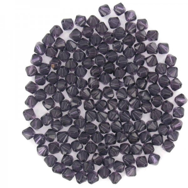 Purple crystal beads double cone