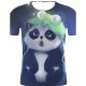 Men sports and casual chic, large size cotton T-shirt, 3D, graphics, animal print round neck, short sleeves