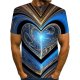 Men daily clothing chic, exaggerated T-shirt, color block, 3D, graphic print round neck, short sleeves