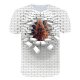 Men Beach Fashion, Exaggerated T-Shirt, Color Block, 3D, Printed Round Collar, Short Sleeve