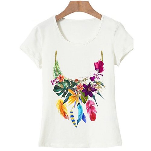 Women basic T-shirt, printed