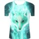 Men sports and chic, exaggerated large size cotton T-shirt, 3D, graphics, animal print round neck, short sleeves