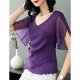 Women cotton T-shirt, solid color